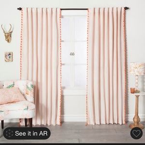 Opal House velvet curtain panel with tassels